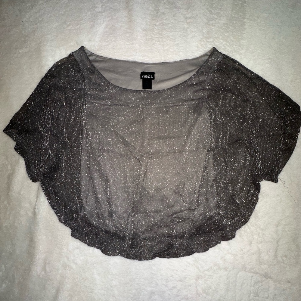 Dolman Sleeve Sheer Metallic‎ Top size Medium
